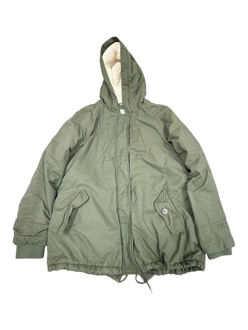 Bass Winter Parka Coat With Faux Shearling Lined Hood Size L